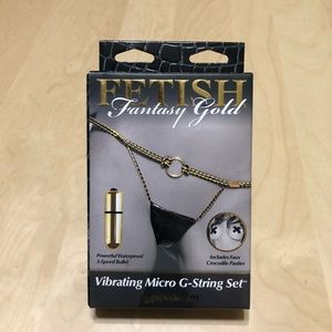 Fetish Fantasy Gold Vibrating Micro G-string set